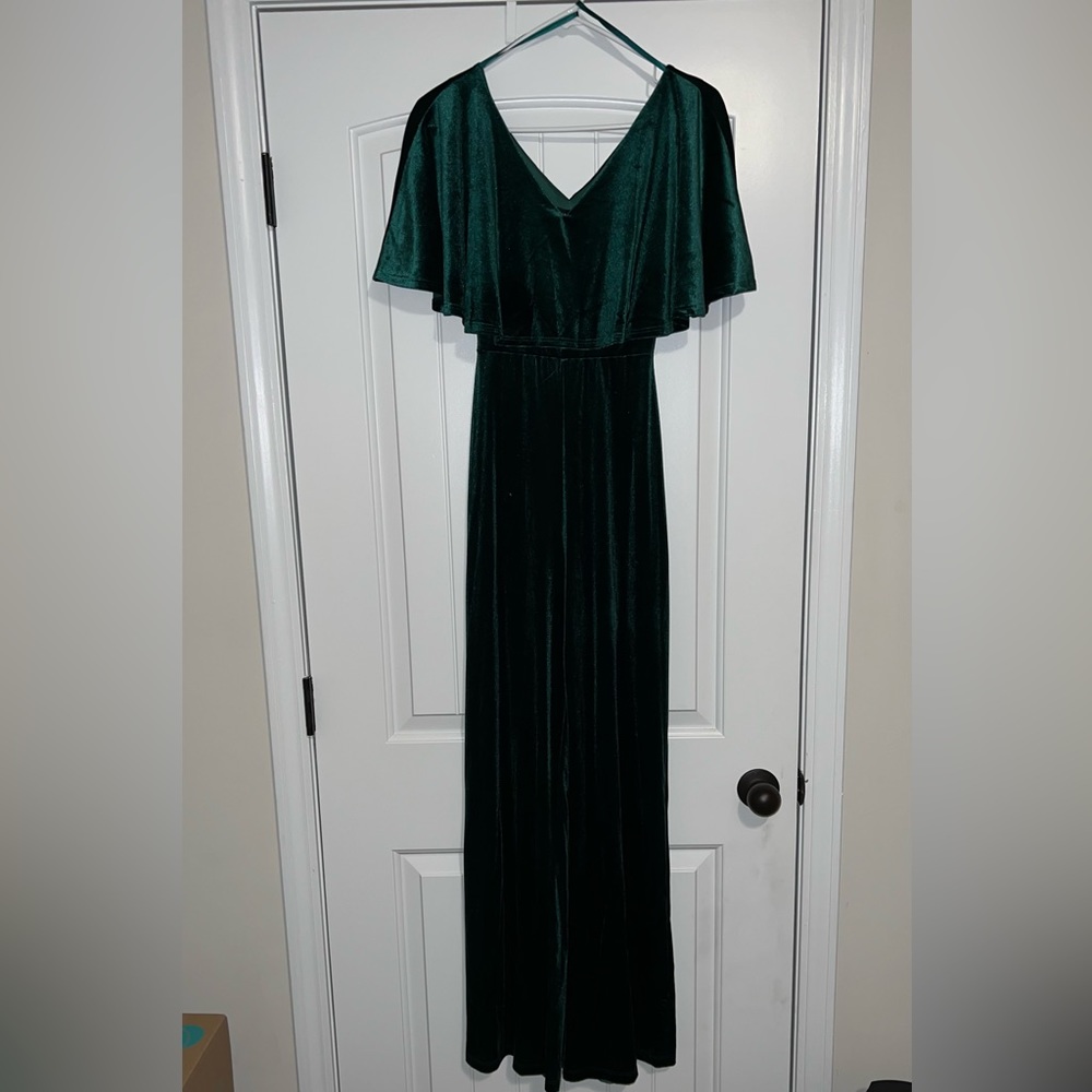 Velvet Emerald Green Jumpsuit by J Lux Label size S